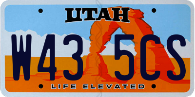 UT license plate W435CS