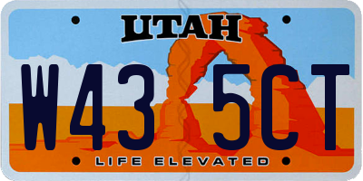 UT license plate W435CT