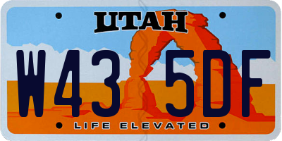 UT license plate W435DF