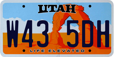 UT license plate W435DH