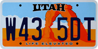 UT license plate W435DT