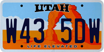 UT license plate W435DW