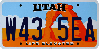 UT license plate W435EA