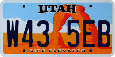 UT license plate W435EB