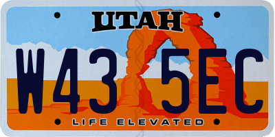 UT license plate W435EC