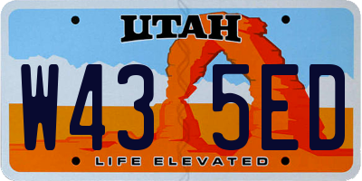 UT license plate W435ED