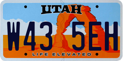 UT license plate W435EH