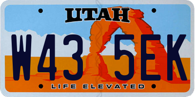 UT license plate W435EK