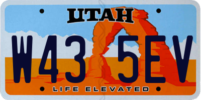 UT license plate W435EV