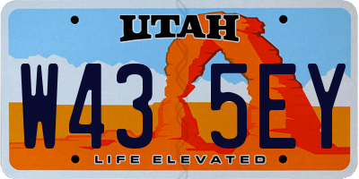UT license plate W435EY