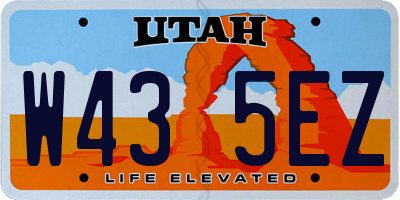 UT license plate W435EZ
