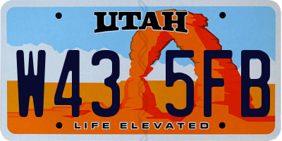 UT license plate W435FB