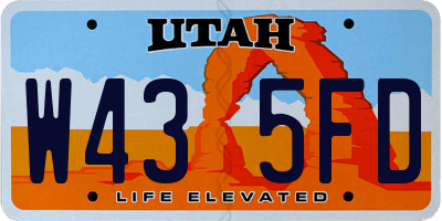 UT license plate W435FD