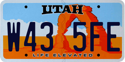 UT license plate W435FE