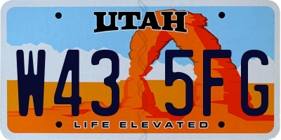 UT license plate W435FG