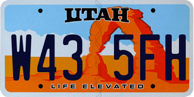 UT license plate W435FH