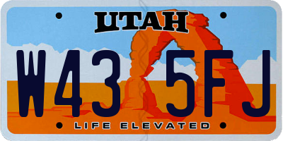 UT license plate W435FJ