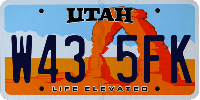 UT license plate W435FK