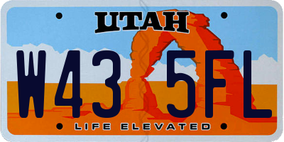 UT license plate W435FL