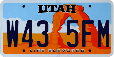 UT license plate W435FM