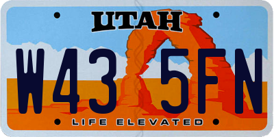 UT license plate W435FN