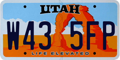 UT license plate W435FP