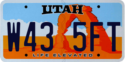 UT license plate W435FT