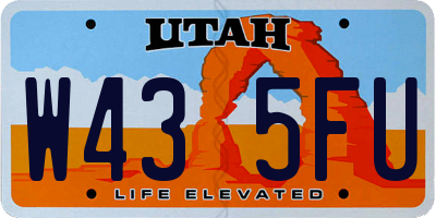 UT license plate W435FU