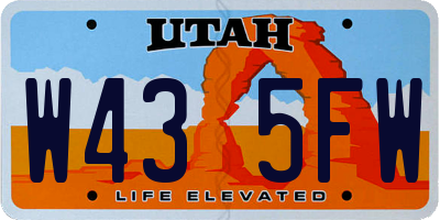 UT license plate W435FW