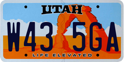 UT license plate W435GA