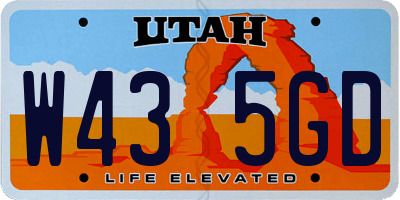 UT license plate W435GD
