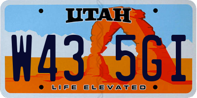 UT license plate W435GI
