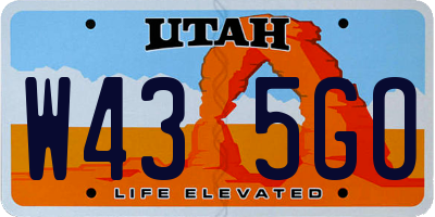 UT license plate W435GO
