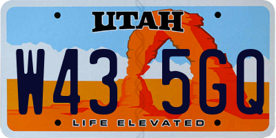 UT license plate W435GQ