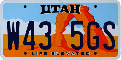 UT license plate W435GS