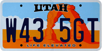 UT license plate W435GT