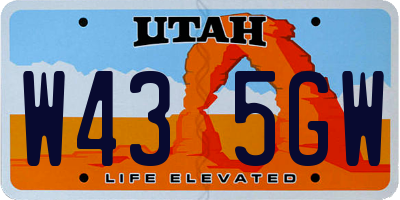 UT license plate W435GW