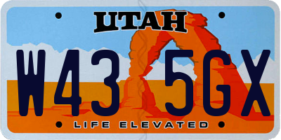 UT license plate W435GX