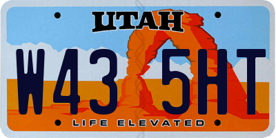 UT license plate W435HT
