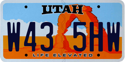 UT license plate W435HW