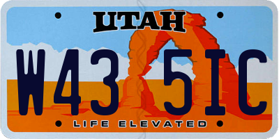 UT license plate W435IC