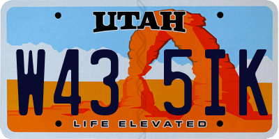 UT license plate W435IK