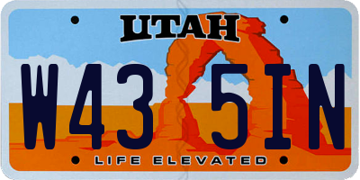 UT license plate W435IN
