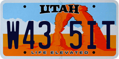 UT license plate W435IT