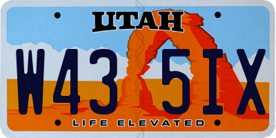 UT license plate W435IX