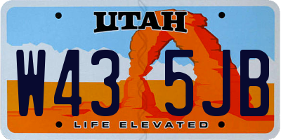 UT license plate W435JB