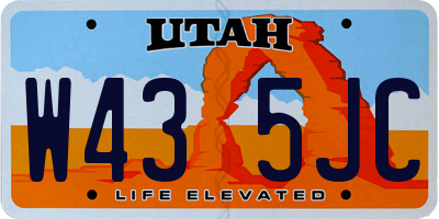 UT license plate W435JC