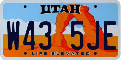 UT license plate W435JE