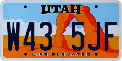 UT license plate W435JF