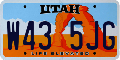 UT license plate W435JG